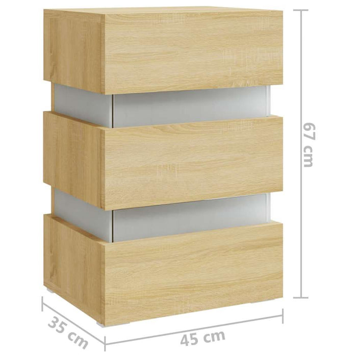 Dulap noptieră cu LED stejar sonoma, 45x35x67 cm lemn prelucrat - WALTI WALTI