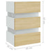 Noptieră cu LED, alb/stejar sonoma, 45x35x67 cm, lemn prelucrat - WALTI WALTI