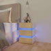 Noptieră cu LED, alb/stejar sonoma, 45x35x67 cm, lemn prelucrat - WALTI WALTI
