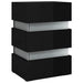 Dulap noptieră cu LED negru lucios 45x35x67cm lemn prelucrat - WALTI WALTI