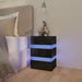 Dulap noptieră cu LED negru lucios 45x35x67cm lemn prelucrat - WALTI WALTI