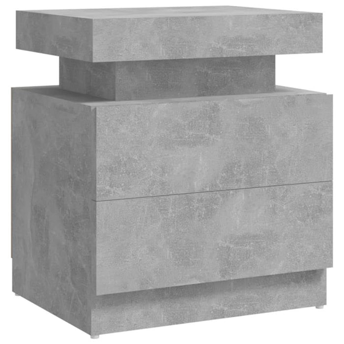 Noptieră, gri beton, 45x35x52 cm, lemn prelucrat - WALTI WALTI