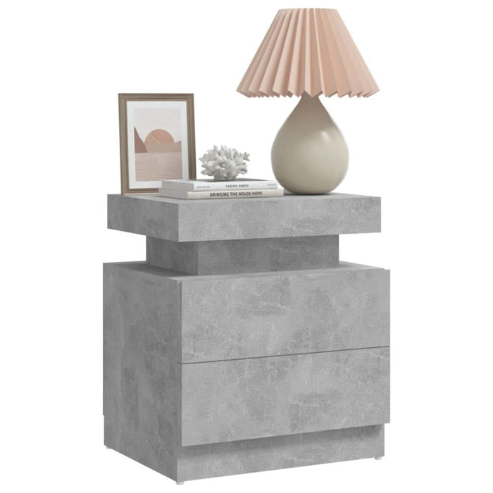 Noptieră, gri beton, 45x35x52 cm, lemn prelucrat - WALTI WALTI