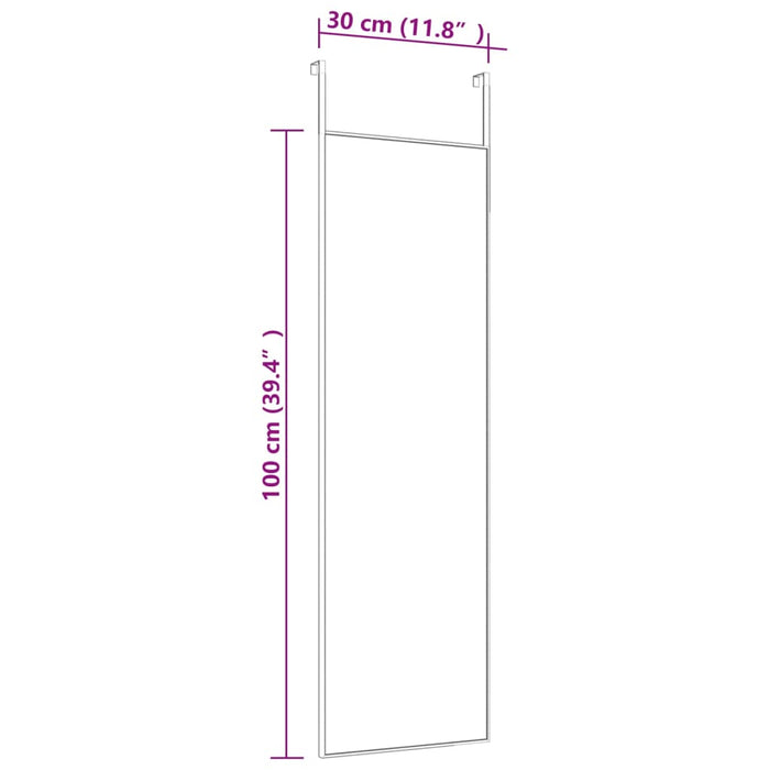 Oglindă pentru ușă, negru, 30x100 cm, sticlă și aluminiu - WALTI WALTI