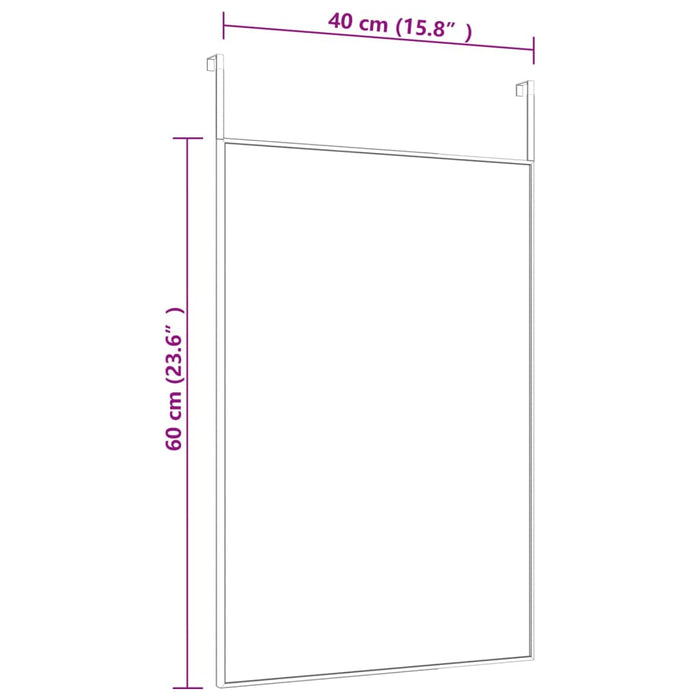 Oglindă pentru ușă, negru, 40x60 cm, sticlă și aluminiu - WALTI WALTI