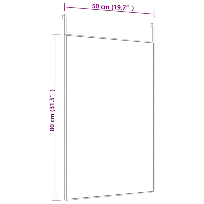 Oglindă pentru ușă, negru, 50x80 cm, sticlă și aluminiu - WALTI WALTI