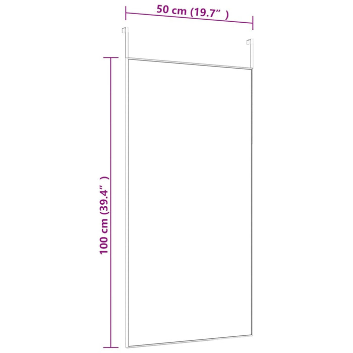 Oglindă pentru ușă, negru, 50x100 cm, sticlă și aluminiu - WALTI WALTI