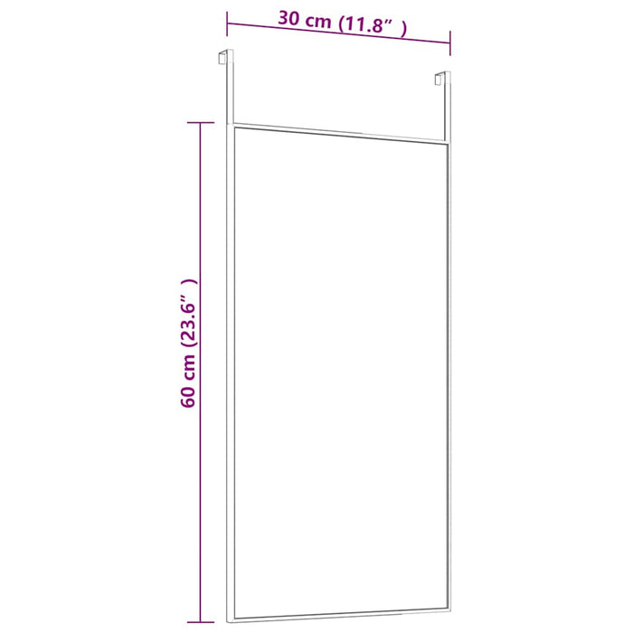 Oglindă pentru ușă, auriu, 30x60 cm, sticlă și aluminiu WALTI