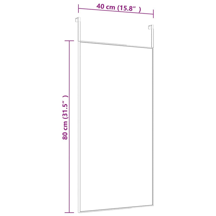 Oglindă pentru ușă, auriu, 40x80 cm, sticlă și aluminiu - WALTI WALTI