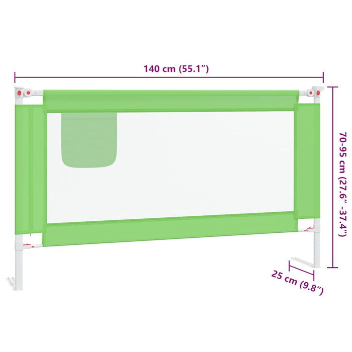Balustradă de protecție pat copii, verde, 140x25 cm, textil - WALTI WALTI