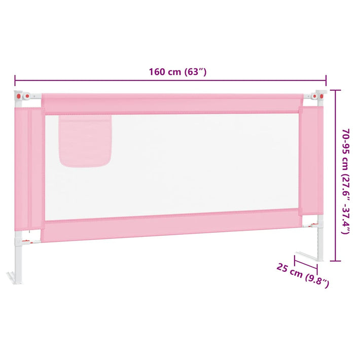 Balustradă de protecție pat copii, roz, 160x25 cm, textil - WALTI WALTI