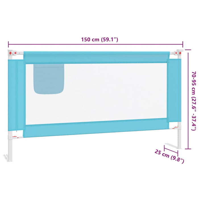 Balustradă de protecție pat copii, albastru, 150x25 cm, textil - WALTI WALTI