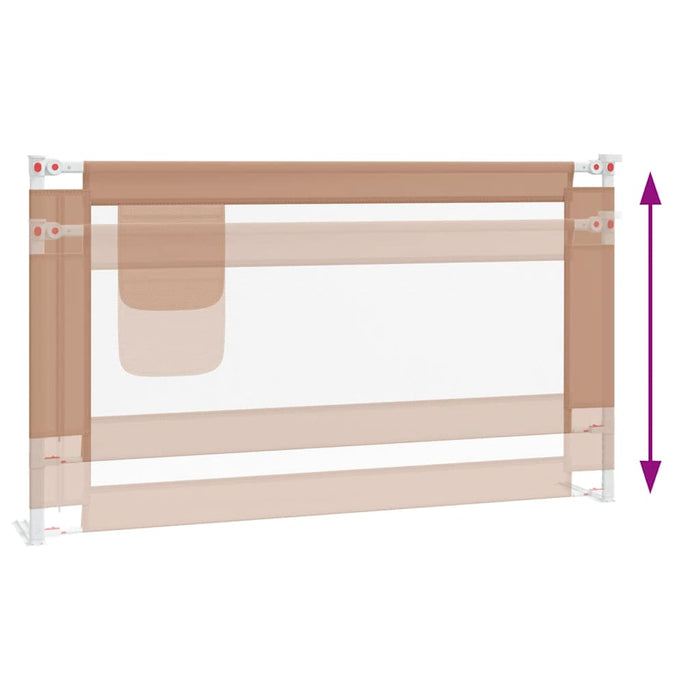 Balustradă de protecție pat copii, gri taupe, 140x25 cm, textil WALTI