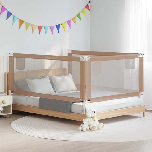 Balustradă de protecție pat copii, gri taupe, 200x25 cm, textil - WALTI WALTI