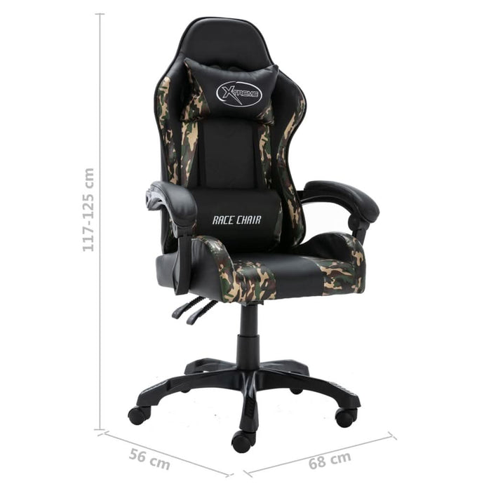 Scaun de jocuri, negru și camuflaj, piele ecologică - WALTI WALTI