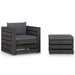 Set mobilier grădină, 2 piese, cu perne, gri, lemn impregnat - WALTI WALTI