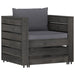 Set mobilier grădină, 2 piese, cu perne, gri, lemn impregnat - WALTI WALTI