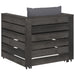 Set mobilier grădină, 2 piese, cu perne, gri, lemn impregnat - WALTI WALTI