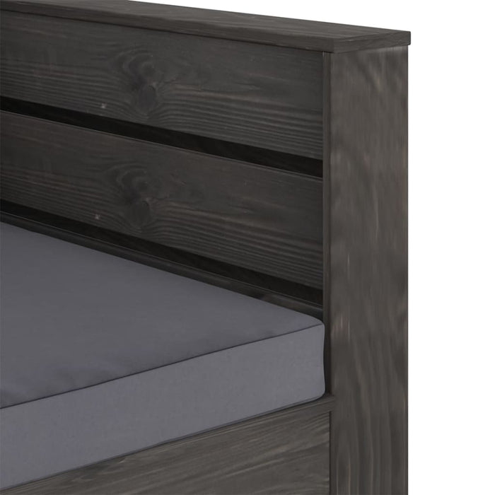 Set mobilier grădină, 2 piese, cu perne, gri, lemn impregnat - WALTI WALTI