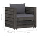 Set mobilier grădină, 2 piese, cu perne, gri, lemn impregnat - WALTI WALTI