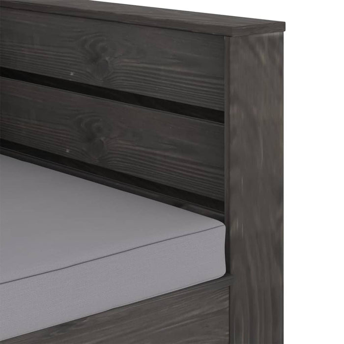 Set mobilier grădină cu perne, 2 piese, gri, lemn tratat - WALTI WALTI