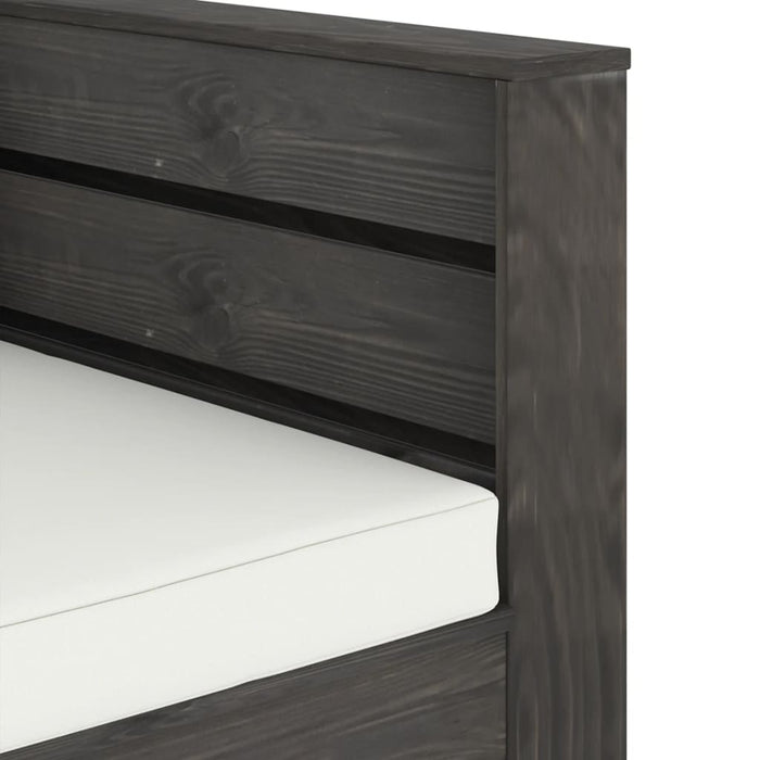 Set mobilier grădină cu perne, 2 piese, gri, lemn impregnat - WALTI WALTI
