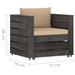 Set mobilier grădină, 2 piese, cu perne, gri, lemn impregnat - WALTI WALTI