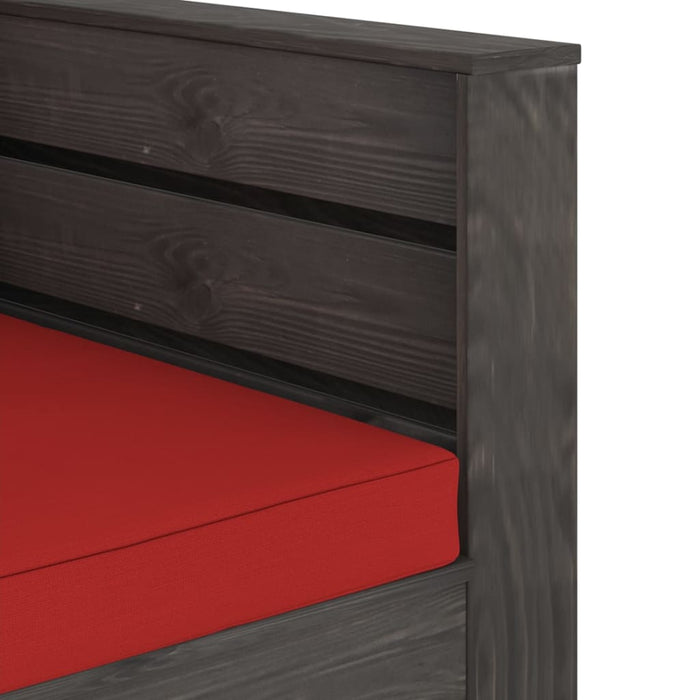 Set mobilier grădină cu perne, 2 piese, gri, lemn tratat - WALTI WALTI