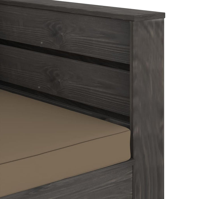 Set mobilier grădină, 2 piese, cu perne, gri, lemn impregnat WALTI
