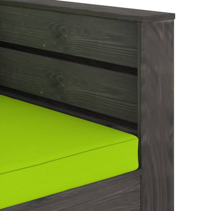 Set mobilier de grădină cu perne, 2 piese, gri, lemn tratat WALTI