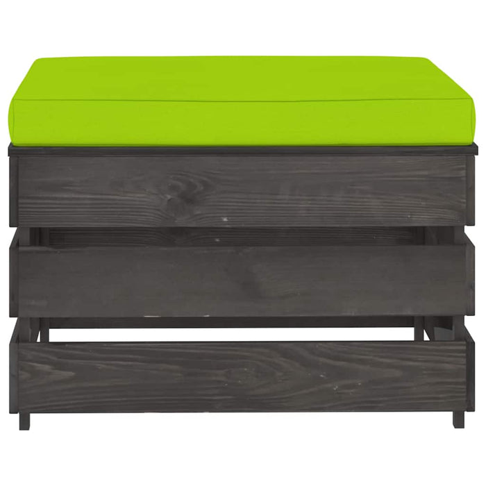 Set mobilier de grădină cu perne, 3 piese, gri, lemn tratat WALTI