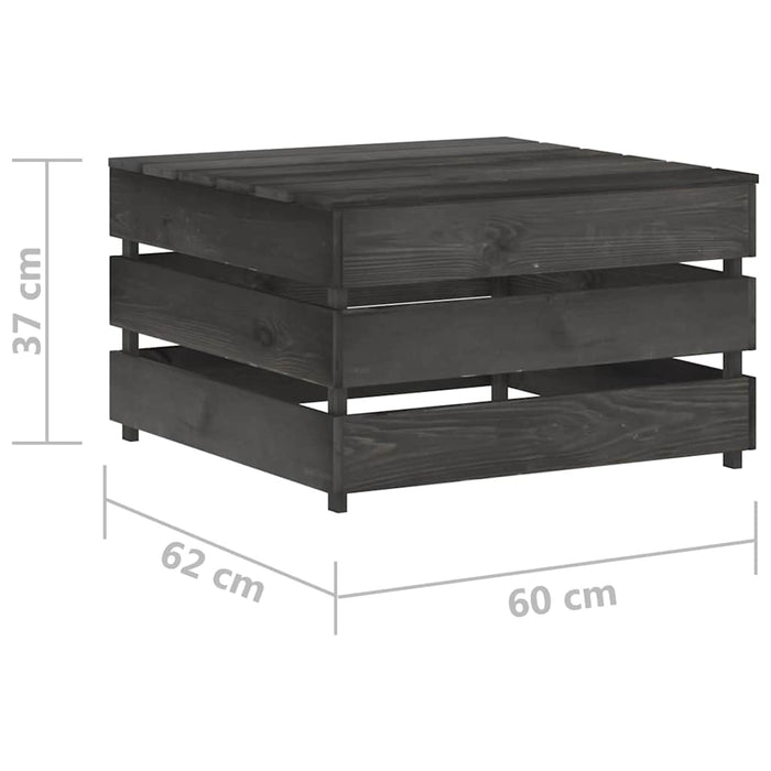 Set mobilier de grădină cu perne, 11 piese, gri, lemn tratat WALTI
