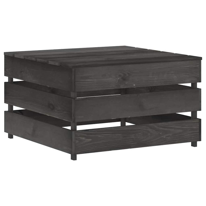 Set mobilier grădină cu perne, 11 piese, gri, lemn tratat WALTI