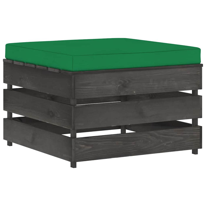 Set mobilier grădină cu perne, 6 piese, gri, lemn tratat WALTI