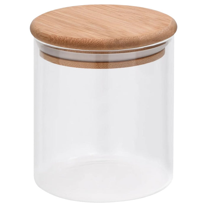 Borcane din sticlă depozitare, capac de bambus, 6 buc., 600 ml - WALTI WALTI