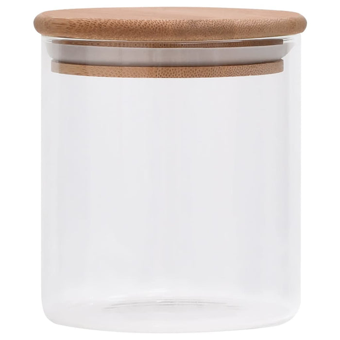 Borcane din sticlă depozitare, capac de bambus, 6 buc., 600 ml - WALTI WALTI