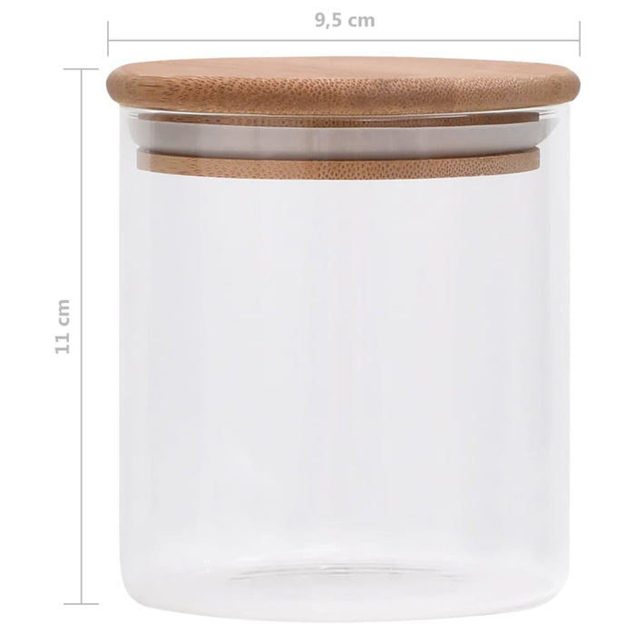 Borcane din sticlă depozitare, capac de bambus, 6 buc., 600 ml - WALTI WALTI