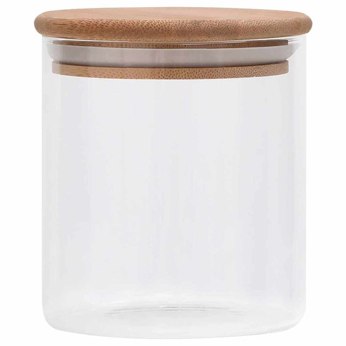Borcane din sticlă depozitare, capac de bambus, 10 buc., 600 ml - WALTI WALTI