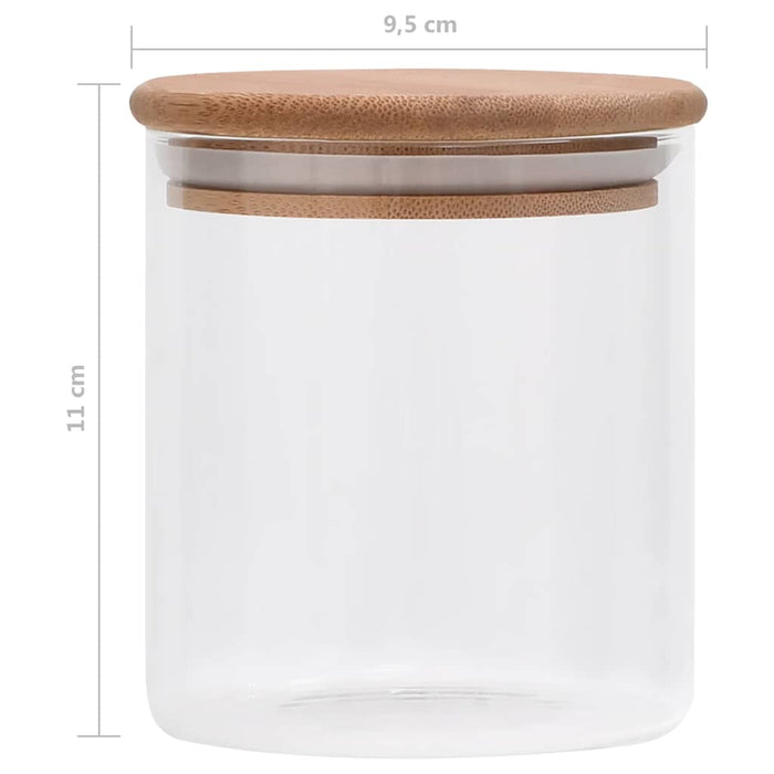 Borcane din sticlă depozitare, capac de bambus, 10 buc., 600 ml - WALTI WALTI