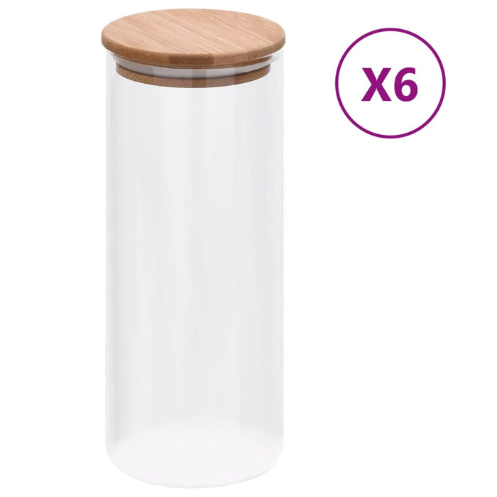 Borcane din sticlă depozitare, capac de bambus, 6 buc., 1000 ml - WALTI WALTI