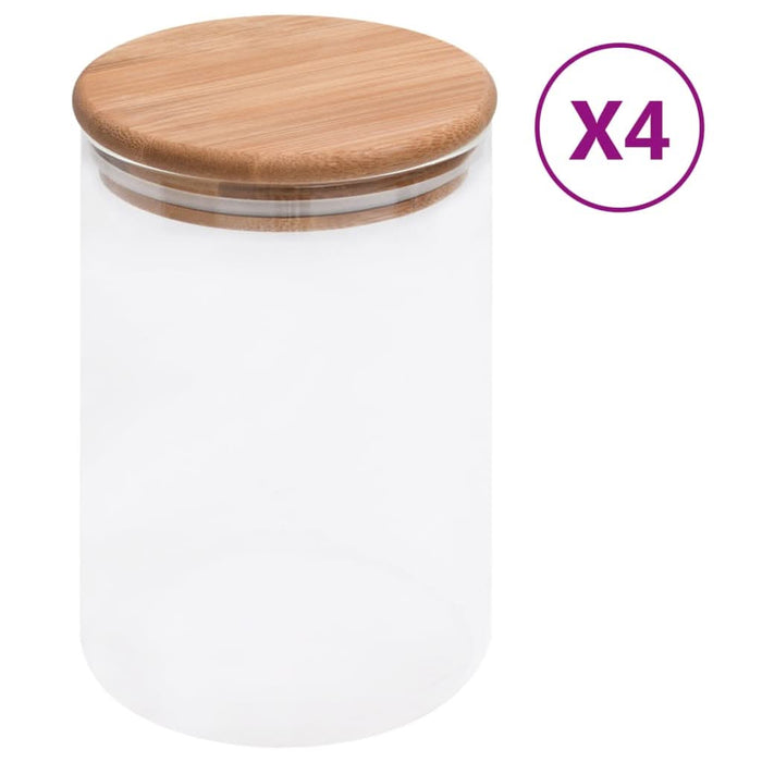 Borcane de depozitare din sticlă capac de bambus 4 buc. 800 ml - WALTI WALTI