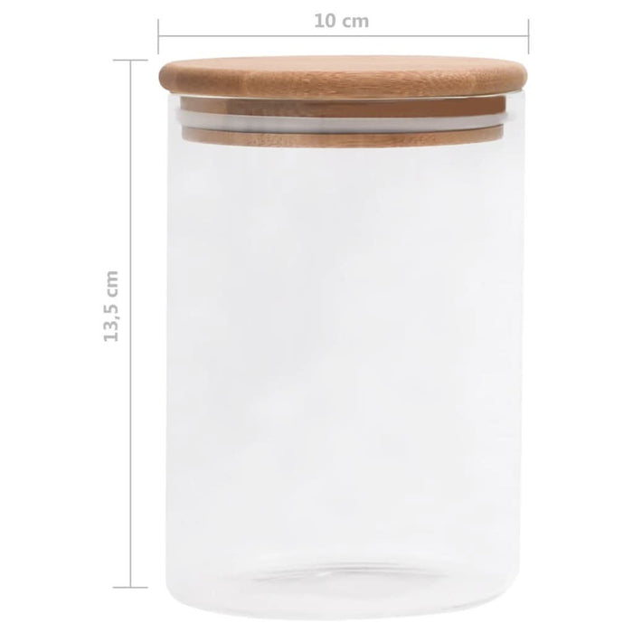 Borcane de depozitare din sticlă capac de bambus 4 buc. 800 ml - WALTI WALTI