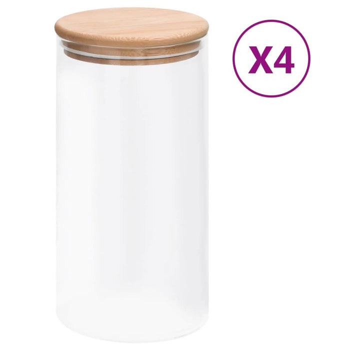 Borcane de depozitare din sticlă capac de bambus 4 buc. 1200 ml - WALTI WALTI