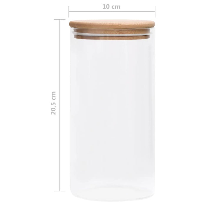 Borcane de depozitare din sticlă capac de bambus 4 buc. 1200 ml - WALTI WALTI