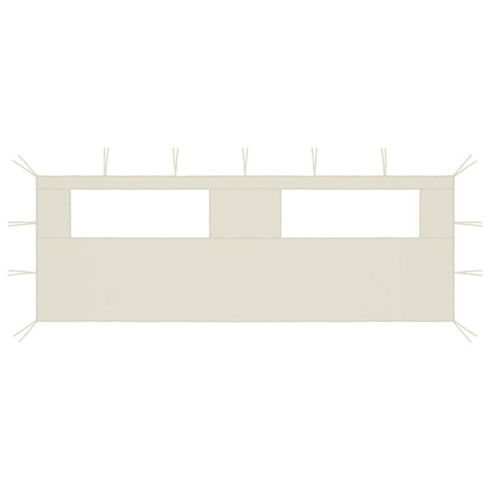 Perete lateral foișor cu ferestre, 6x2 m, crem - WALTI WALTI