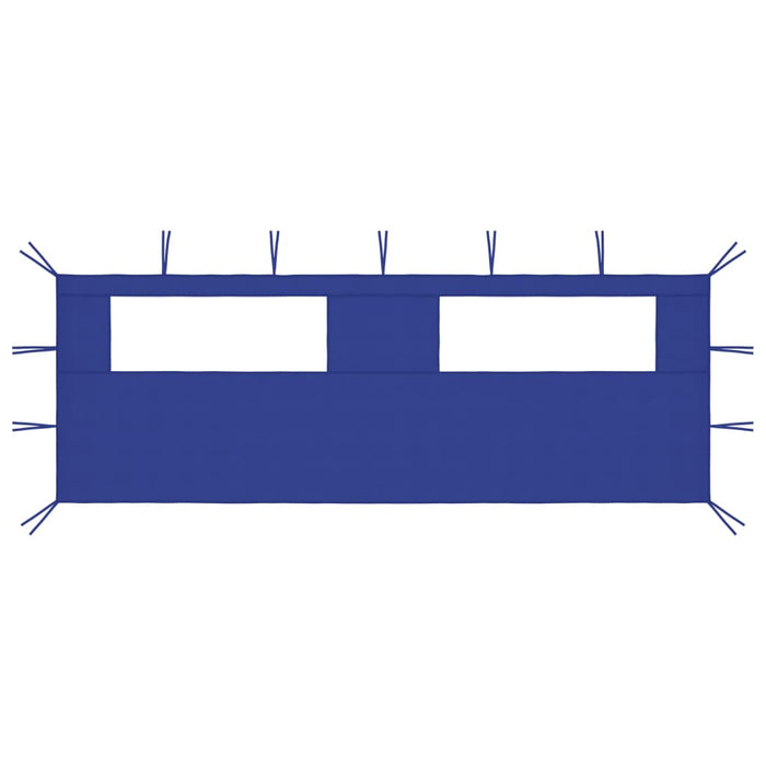 Perete lateral foișor cu ferestre, 6x2 m, albastru - WALTI WALTI