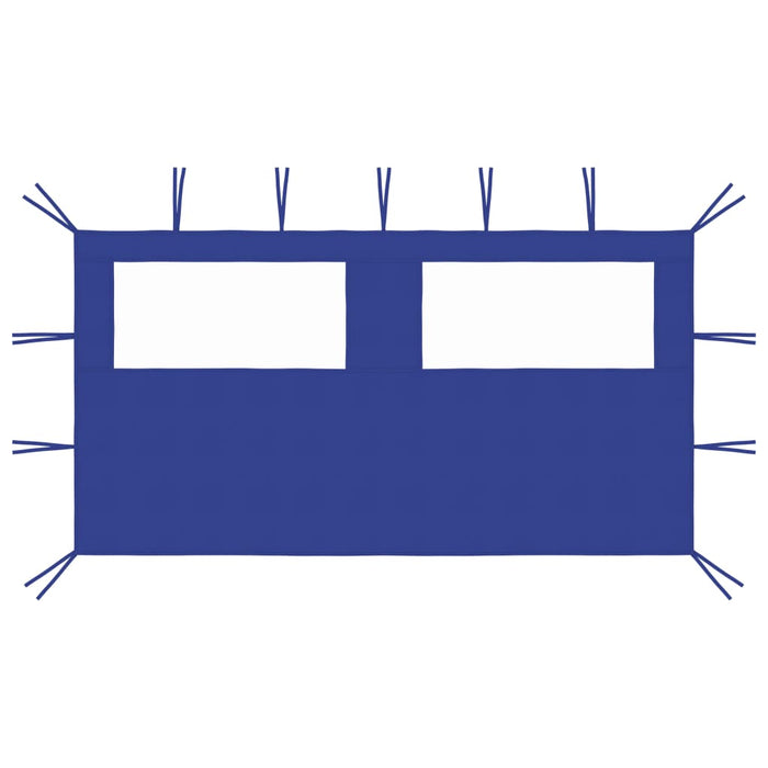 Perete lateral foișor cu ferestre, albastru, 4x2 m - WALTI WALTI