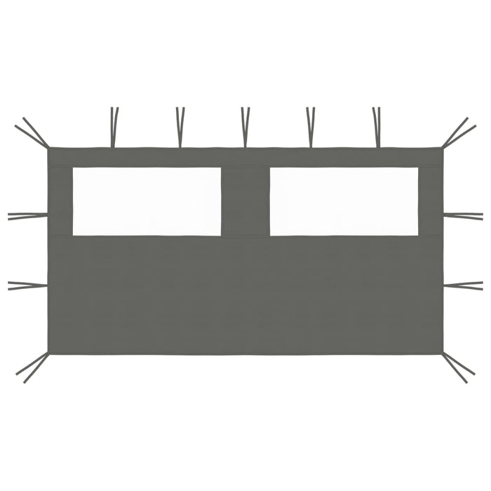 Perete lateral foișor cu ferestre, 4x2 m, antracit - WALTI WALTI