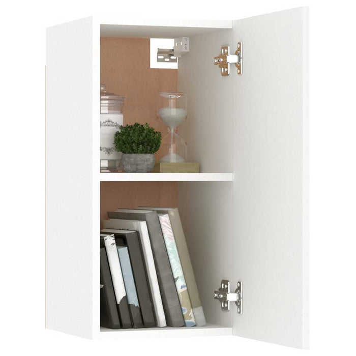 Comode TV, 2 buc., alb, 30,5x30x60 cm, lemn prelucrat WALTI