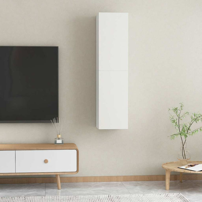 Comode TV, 2 buc., alb, 30,5x30x60 cm, lemn prelucrat WALTI